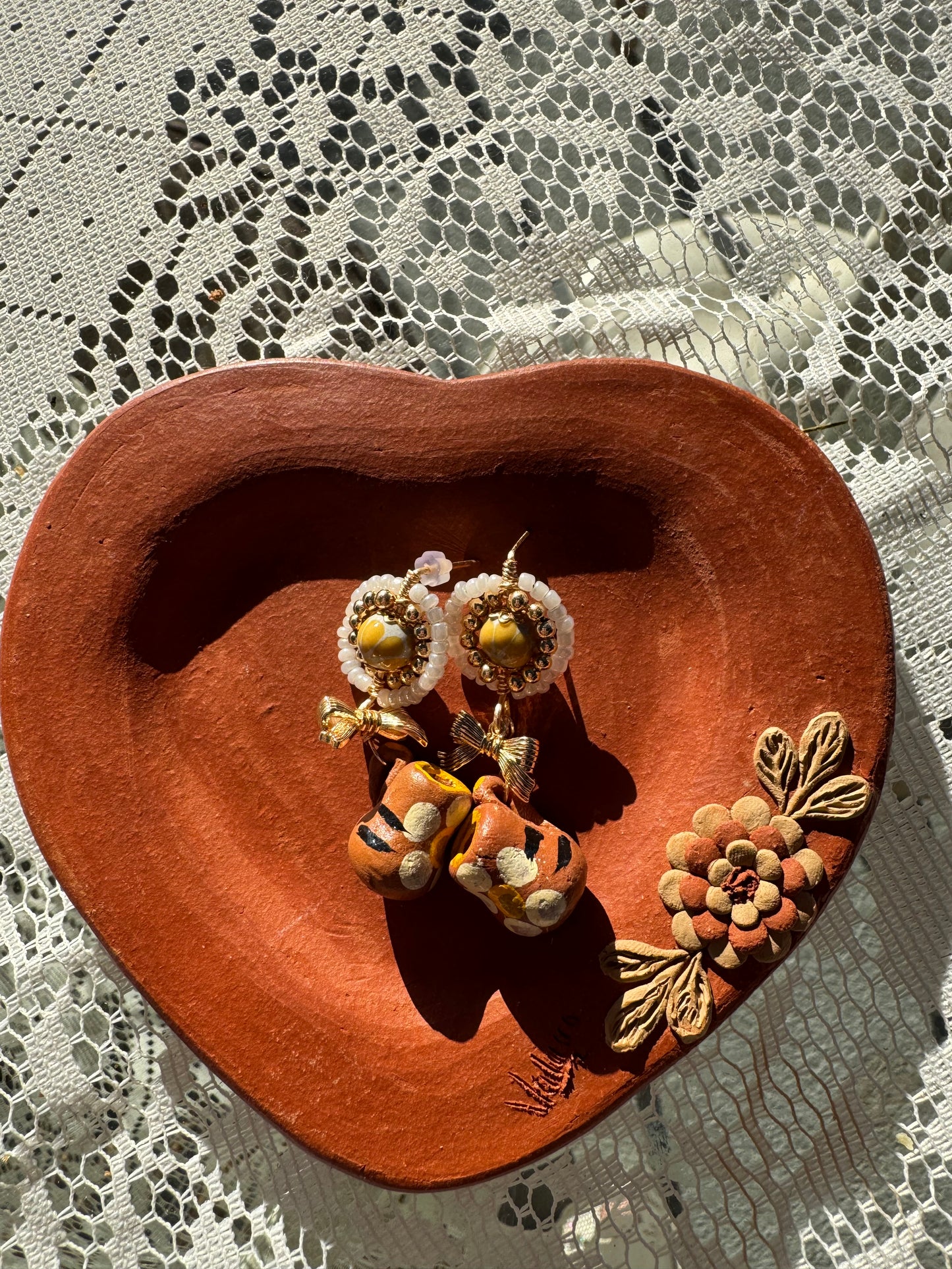 Tazita with Talavera earrings