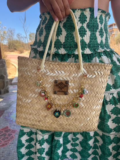 Horizontal Charms Keychain Green