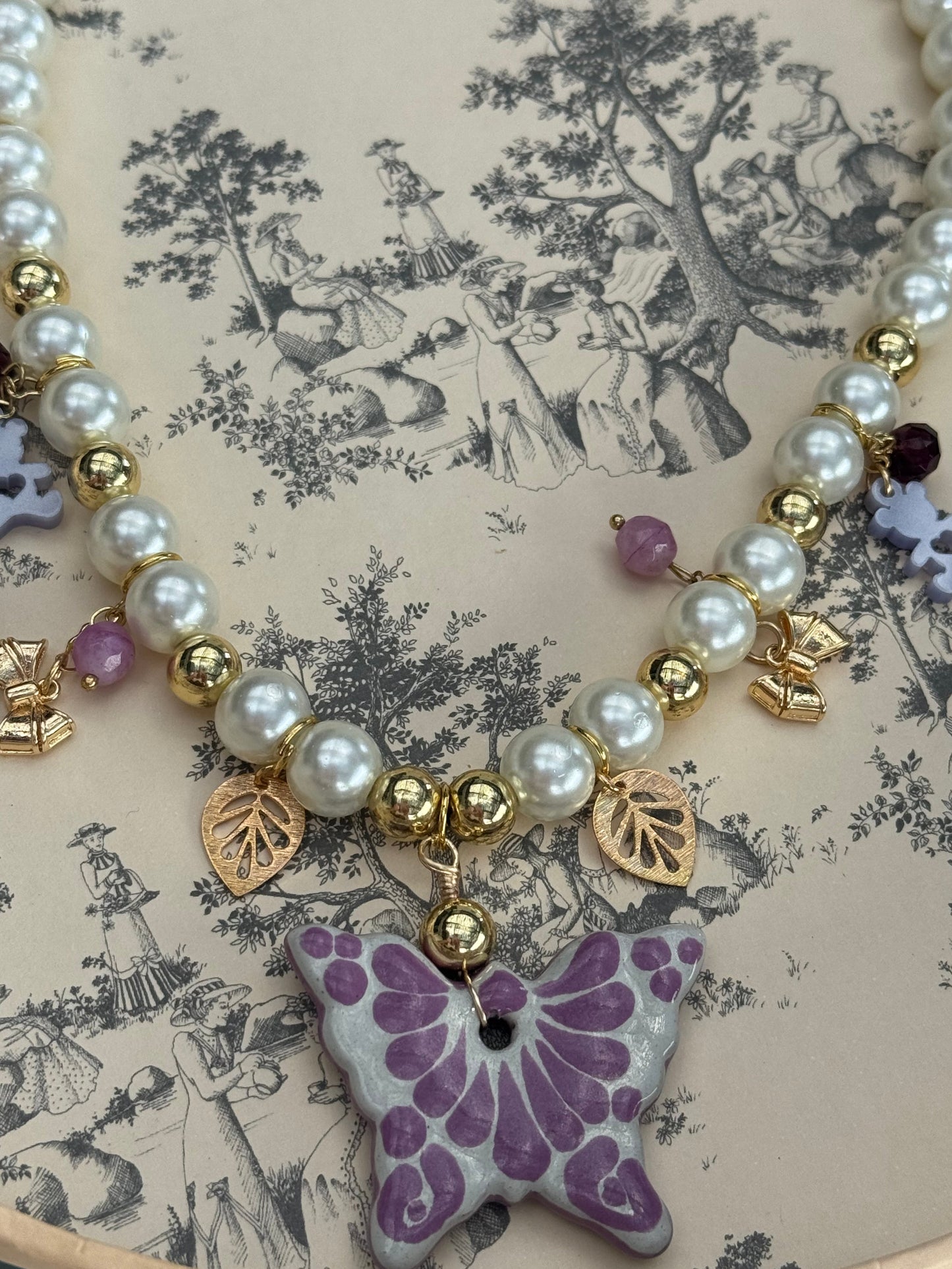 Lavender Butterfly Necklace