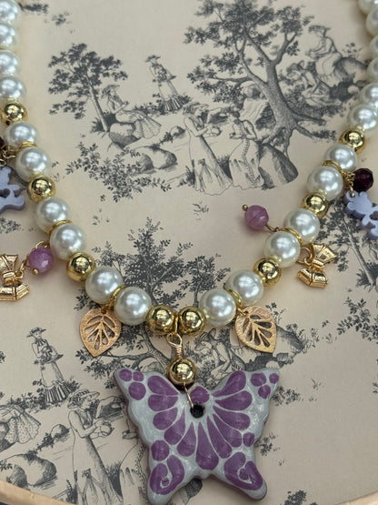 Lavender Butterfly Necklace
