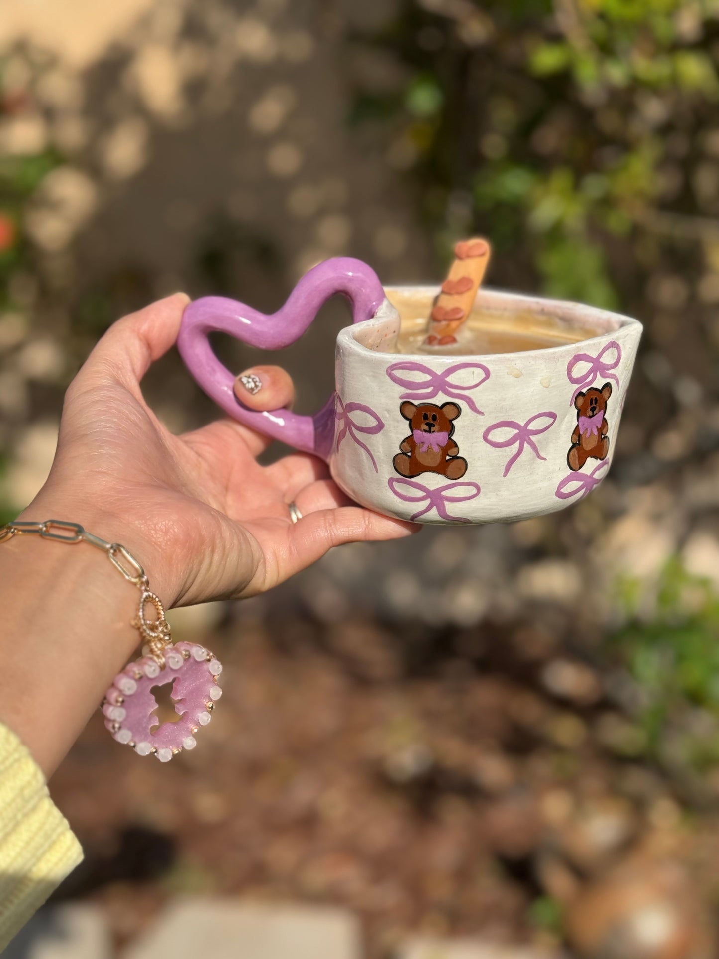 Lavender Bear Heart Mug