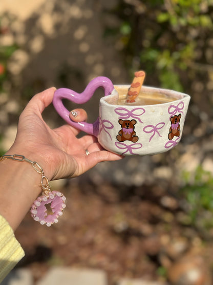 Lavender Bear Heart Mug