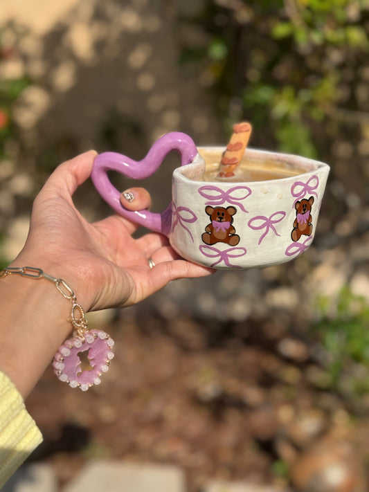 Lavender Bear Heart Mug