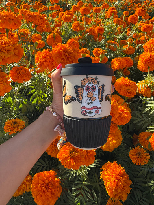 Día de Muertos Butterfly travel Mug
