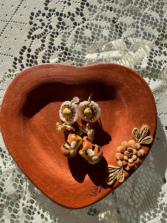 Tazita with Talavera earrings