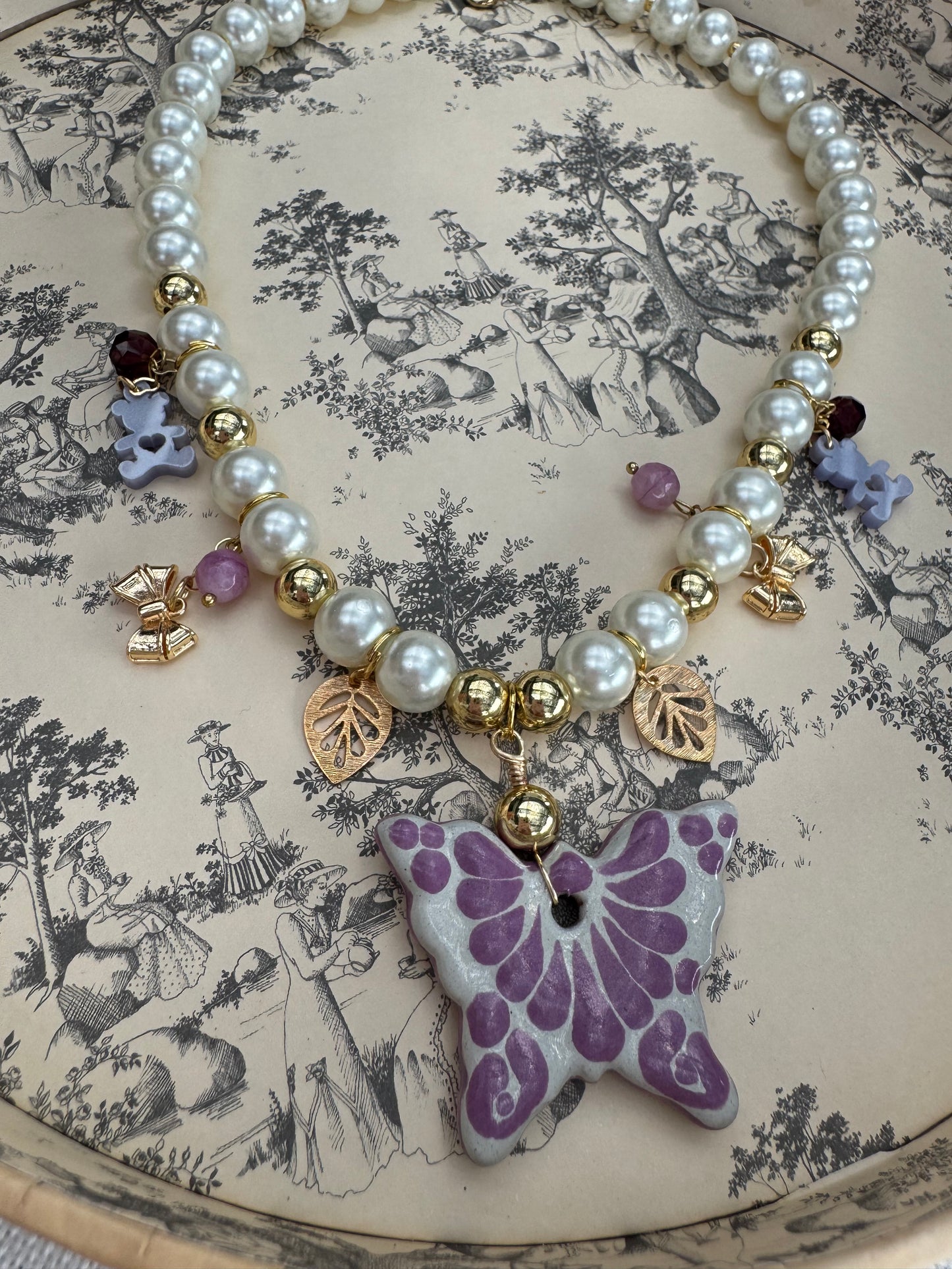 Lavender Butterfly Necklace