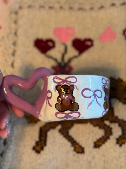 Lavender Bear Heart Mug