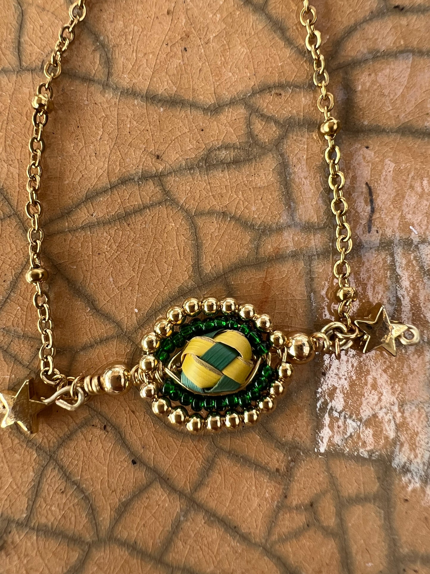 Palm Bracelet green and yellow